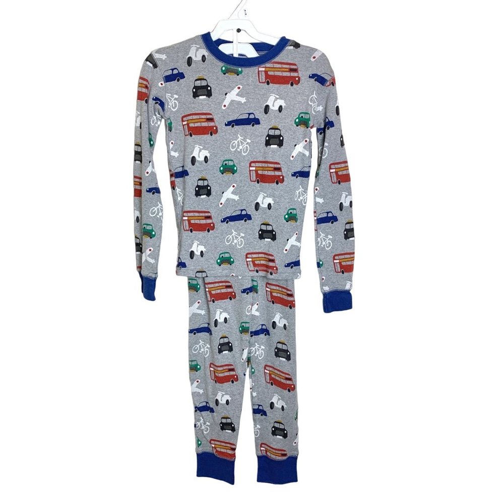 Mini Boden Transportation Vehicles Grey Long John Pajama Set Size 10 years